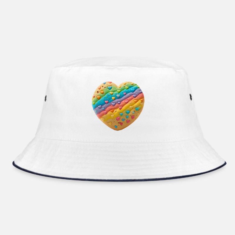 Regenbogenherz Keksdesign Bucket Hat
