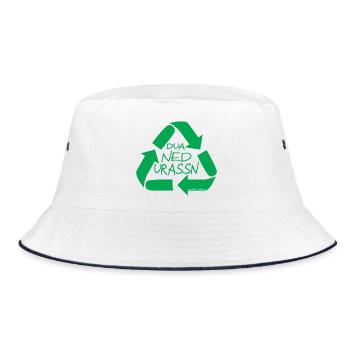 dua ned urassn-don't be wasteful, dialect - Bucket Hat - white/navy - Front