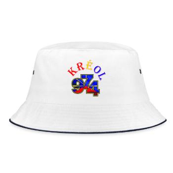 Kreol 974 Neon Grid - Bucket Hat - white/navy - Front