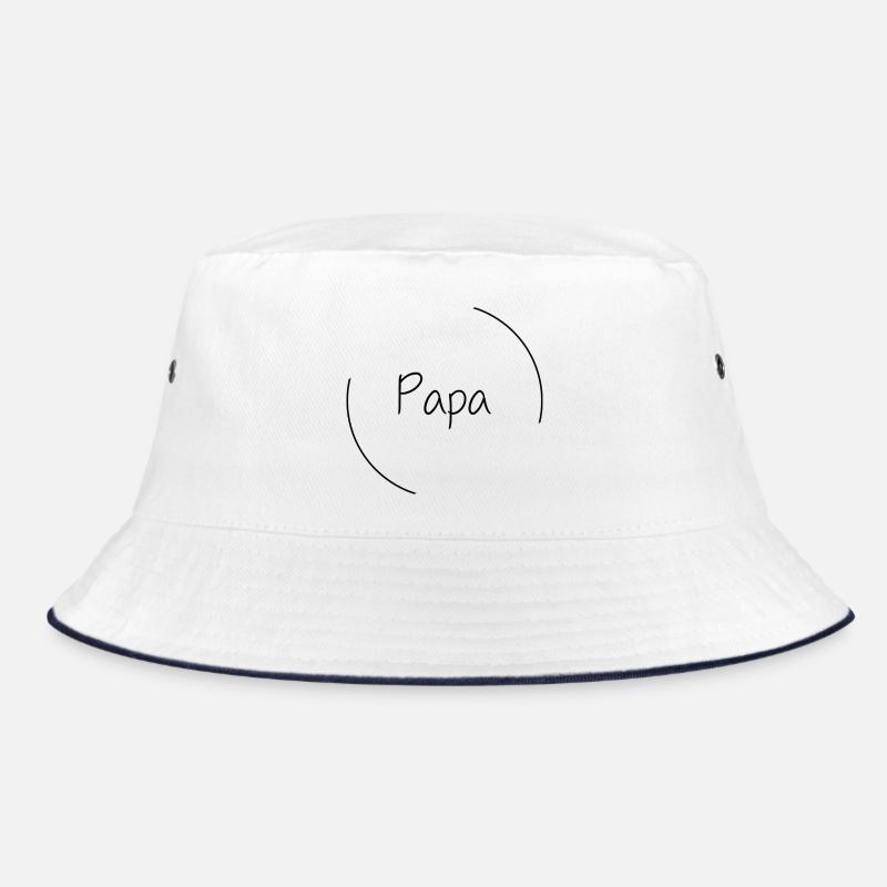 Papa - Bucket Hat - Weiß/Navy