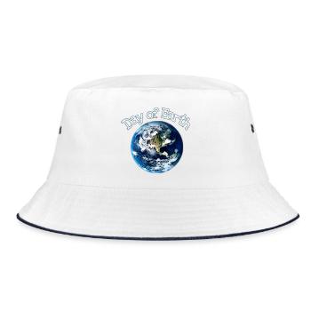 Tag der Erden Day of Earth - Bucket Hat - Weiß/Navy - Vorne