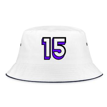 15. 15 YEARS. 15th ANNIVERSARY. BIRTHDAY 15 YEARS. - Bucket Hat - white/navy - Front