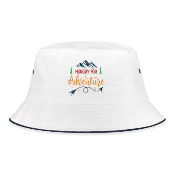 Hungry for Adventure - Bucket Hat - white/navy - Front