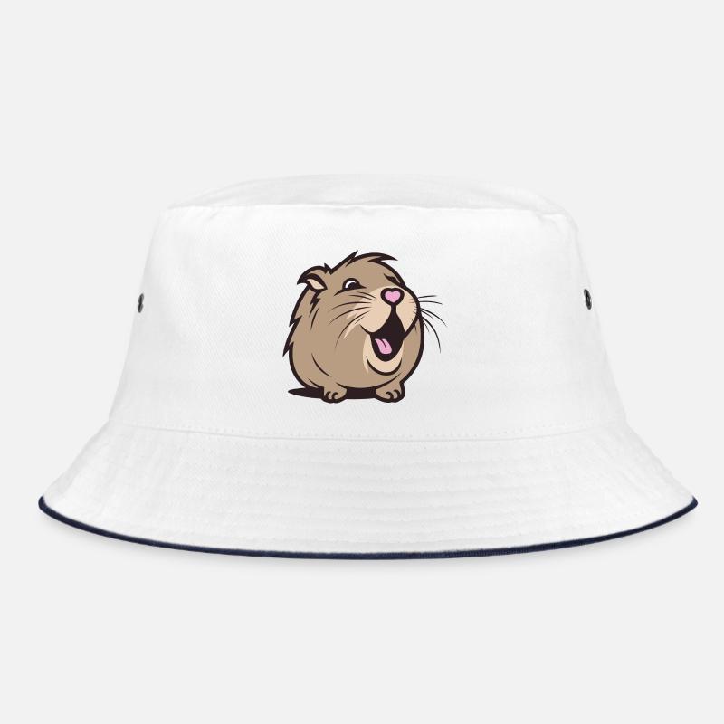 Capybara joyeux / Cobaye / Hamster – Cœur - Bob - blanc/marine