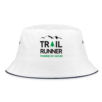 Trail Runner - Angetrieben von der Natur - Bucket Hat - Weiß/Navy - Vorne