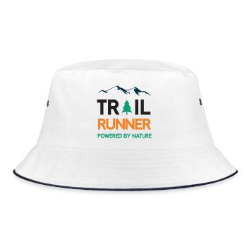 Trail Runner - Angetrieben von der Natur - Bucket Hat - Weiß/Navy - Vorne