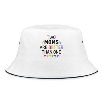 Two Moms Are Better Than One - LGBT Pride Month - Bucket Hat - white/navy - Front