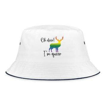 Mois de la fierté LGBTQ - Oh cerf je suis queer! - Bob - blanc/marine - Devant