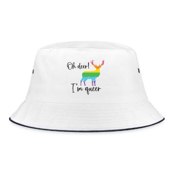 Mois de la fierté LGBTQ - Oh cerf je suis queer! - Bob - blanc/marine - Devant