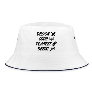 Design Code Playtest Debug - Bucket Hat - white/navy - Front