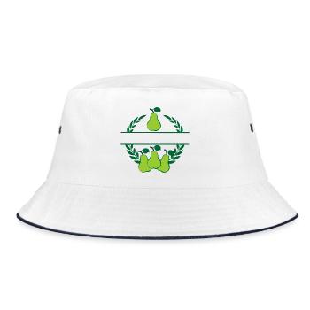 Pears in laurel wreath with green pears - Bucket Hat - white/navy - Front