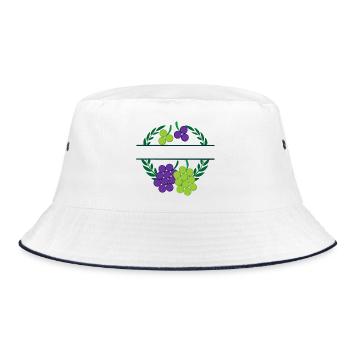 Raisins en couronne de laurier avec raisins violets verts - Bob - blanc/marine - Devant