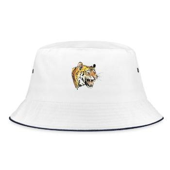 Tiger Portrait - Bucket Hat - white/navy - Front