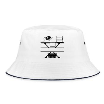 Steam iron iron paste and text banner - Bucket Hat - white/navy - Front