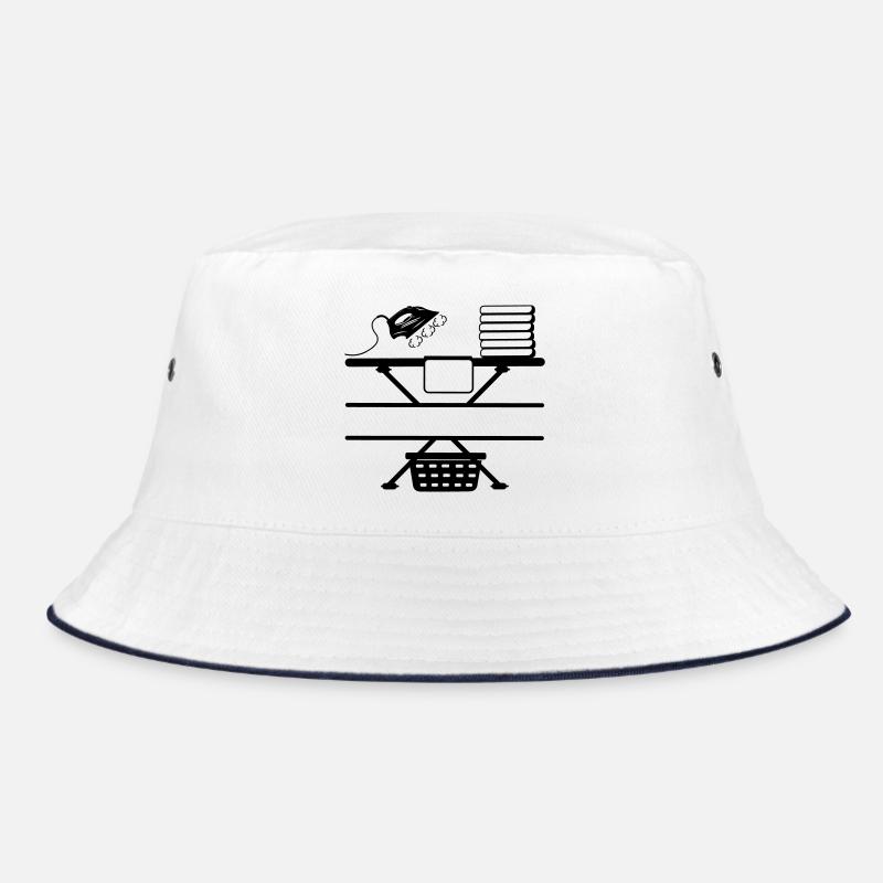 Steam iron iron paste and text banner Bucket Hat