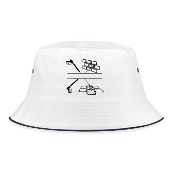 Hochdruck-Sprühgerät Fassadenreinigung - Bucket Hat - Weiß/Navy - Vorne