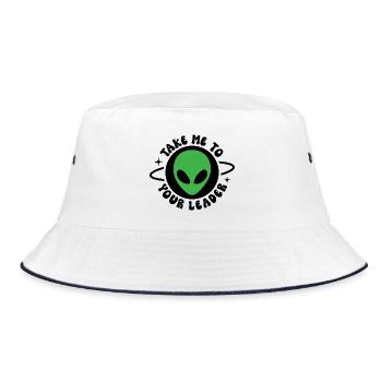 Take me to your leader - Bucket Hat - white/navy - Front