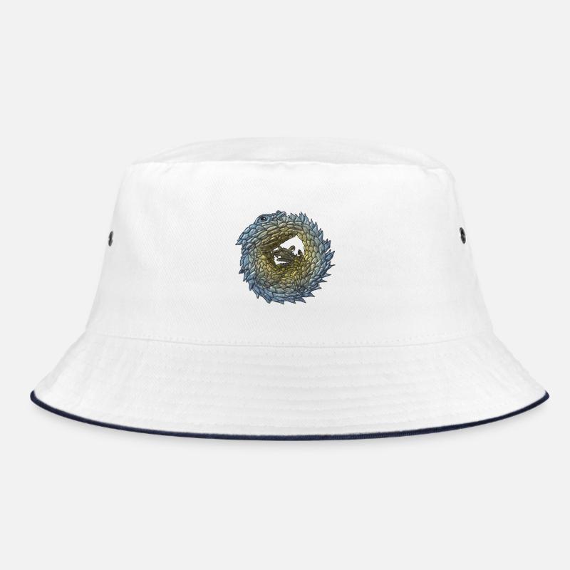 Armadillo Lizzard - Bucket Hat - Weiß/Navy