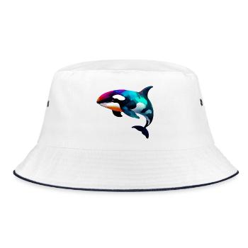 Killer whale - Bucket Hat - white/navy - Front