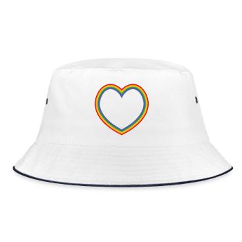 LGBT rainbow heart lgbt csd tshirt - Bucket Hat - white/navy - Front