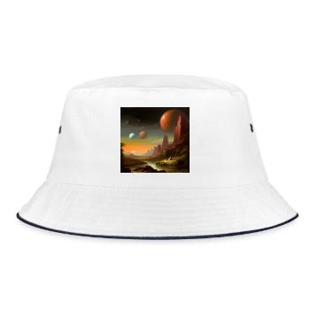 Planet Universum Himmel - Bucket Hat - Weiß/Navy - Vorne