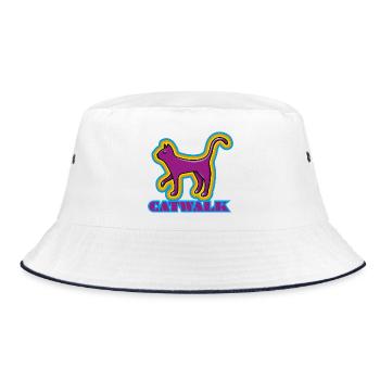 Hochnäsiges Schmusetier - Bucket Hat - Weiß/Navy - Vorne