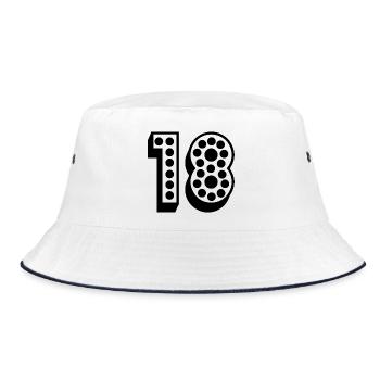 18. 18 YEARS OLD. 18th ANNIVERSARY. BIRTHDAY 18 YEARS. - Bucket Hat - white/navy - Front