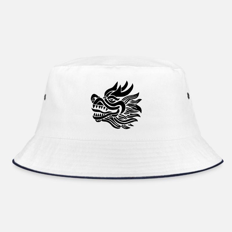 Chinese Dragon Head (Black) Bucket Hat