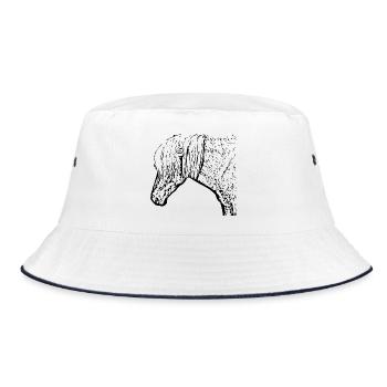Horses T-shirt Gift Rider - Bucket Hat - white/navy - Front