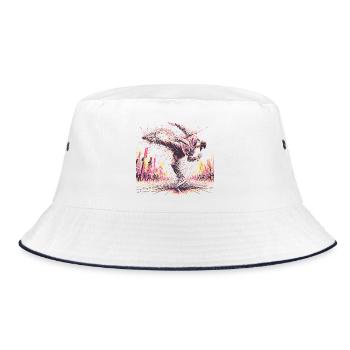 BREAKDANCE - Bucket Hat - Weiß/Navy - Vorne