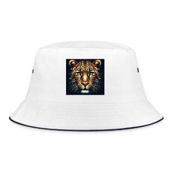 Leopard - Bucket Hat - white/navy - Front