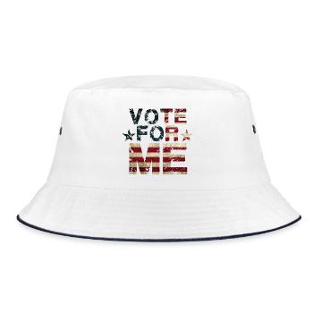 Stimmen Sie für MICH - Bucket Hat - Weiß/Navy - Vorne