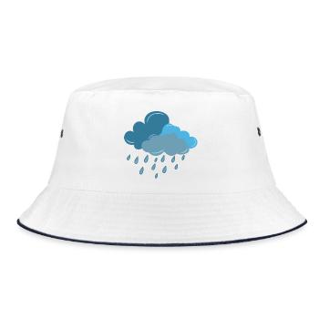 Cloud, Rain, Thunderstorm - Bucket Hat - white/navy - Front