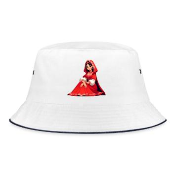 Ded Moroz Snegurotschka russischer Weihnachtsmann - Bucket Hat - Weiß/Navy - Vorne
