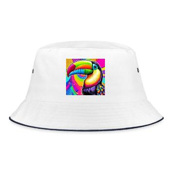 Toucan Pop Art - Bucket Hat - white/navy - Front