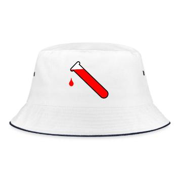 Blood test logo - Bucket Hat - white/navy - Front
