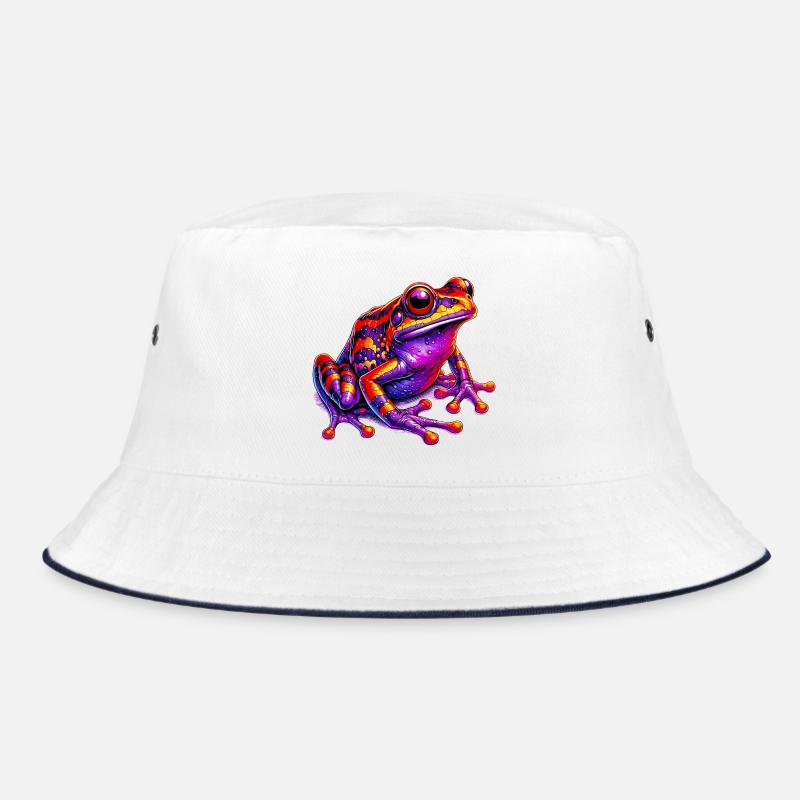 Frosch - Bucket Hat - Weiß/Navy