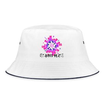Disco Neon DJ Circle Design - Bucket Hat - white/navy - Front
