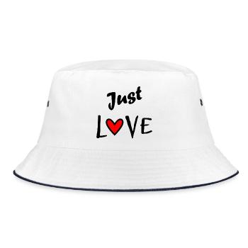 HEART. HEARTS. VALENTINE'S DAY. LOVE. LOVE. COUPLE. - Bucket Hat - white/navy - Front