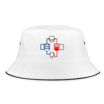 Heat pump red blue - Bucket Hat - white/navy - Front
