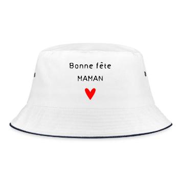 OMA. MUTTERTAG. ALLES GUTE ZUM OMA-TAG. ICH LIEBE DICH - Bucket Hat - Weiß/Navy - Vorne