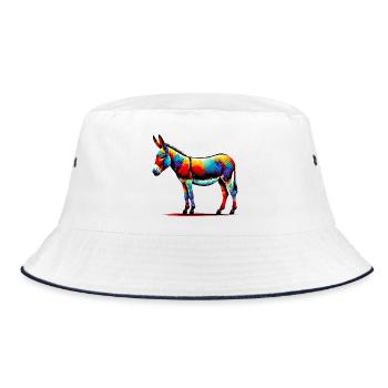 Esel, Schnuller, Maultier - Bucket Hat - Weiß/Navy - Vorne