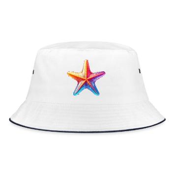 Seestern - Bucket Hat - Weiß/Navy - Vorne