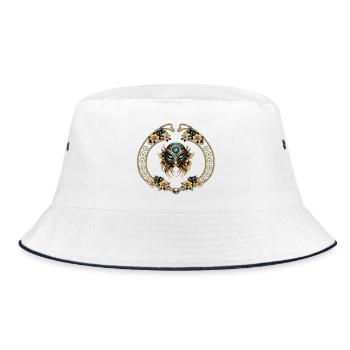 Awesome fantasy mask. - Bucket Hat - white/navy - Front