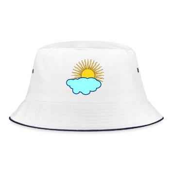 Sun behind cloud - Bucket Hat - white/navy - Front