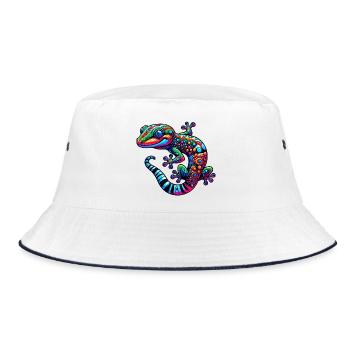 Gecko - Bucket Hat - white/navy - Front