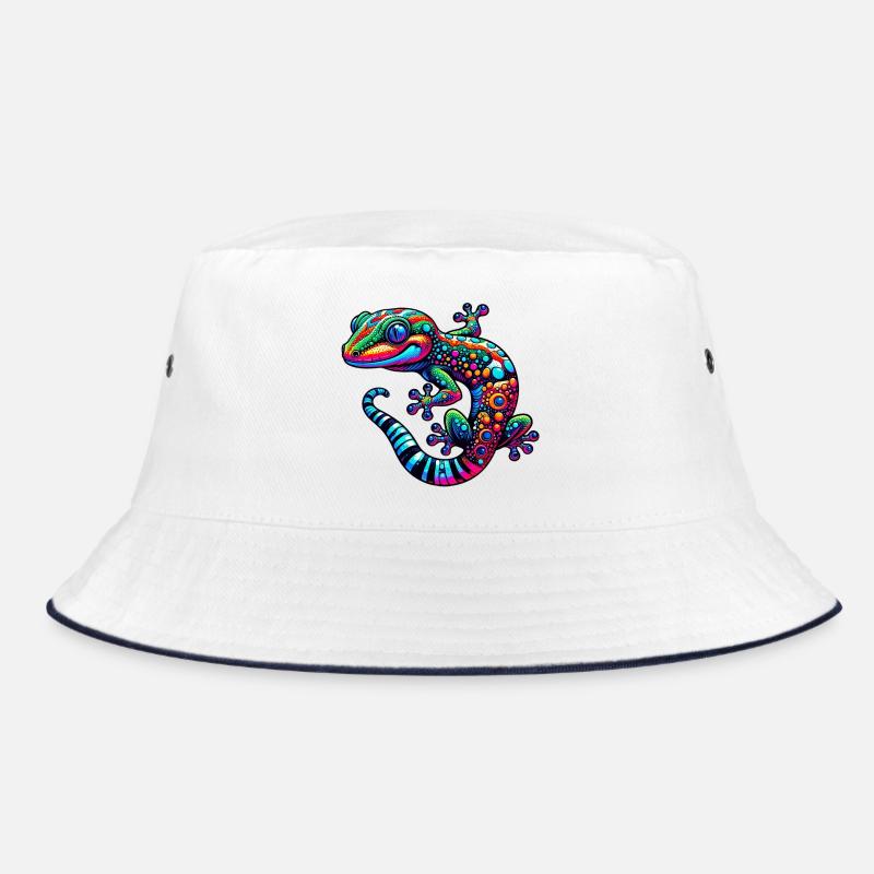 Gecko - Bucket Hat - Weiß/Navy