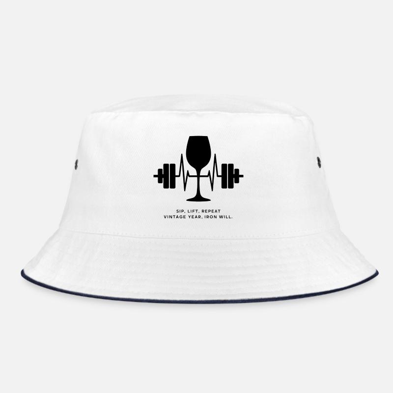 Enjoyment and strength: wine and weights Bucket Hat