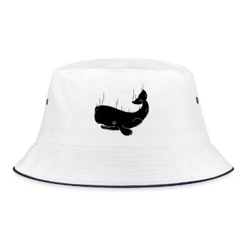 Falling Whale - Bucket Hat - white/navy - Front