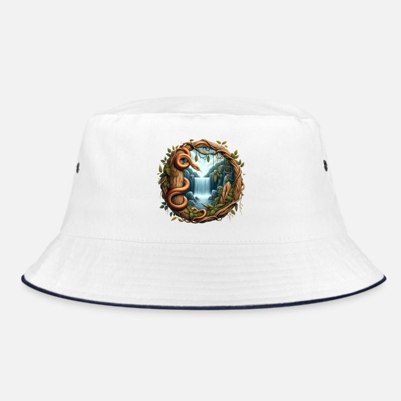 Schlange vor Wasserfall Bucket Hat